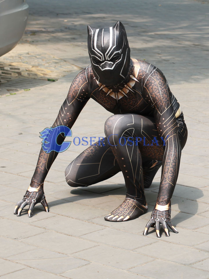 2018 Golden Jaguar Black Panther Cosplay Costume